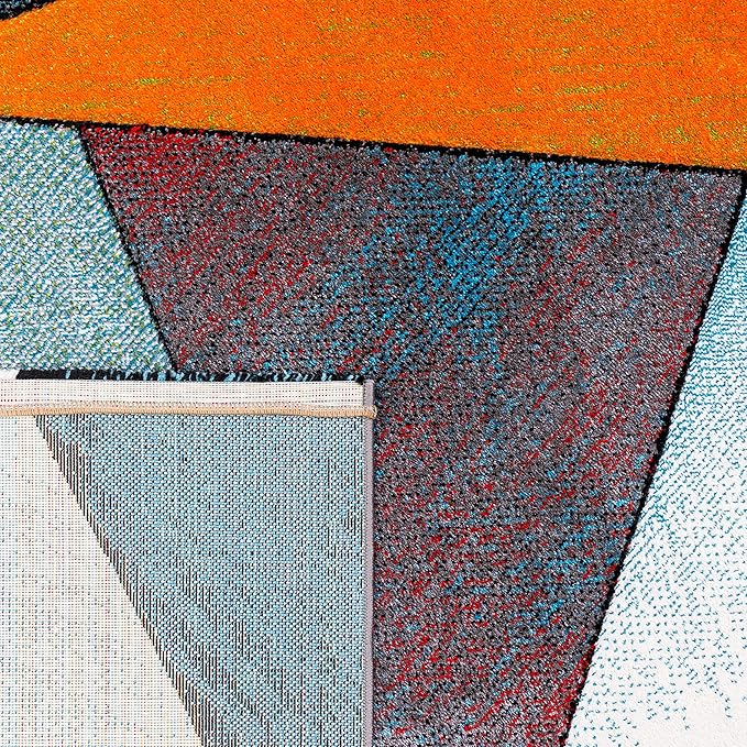 Paco Home Colorful Area Rug with Geometric Shapes in Multicolor, Size: 2'8" x 4'11"